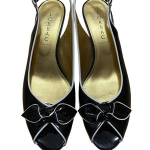 ❌❌Sold❌❌LORBAC PEEP TOE SLINGBACK heels- Italian patent